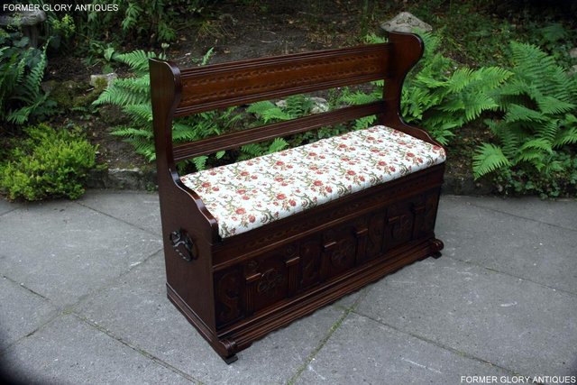 Image 88 of A JAYCEE OLD CHARM OAK HALL SEAT SETTLE MONKS BENCH CHEST