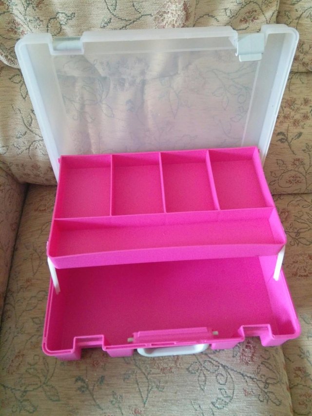 Image 2 of Arts & Crafts Pink Storage Box.........