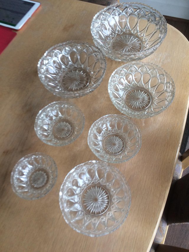 Image 2 of Set of 7 Vintage Glass Bowls