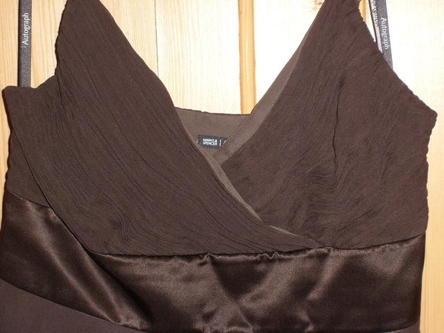 Image 2 of AUTOGRAPH Brown Silk Top – Size 12