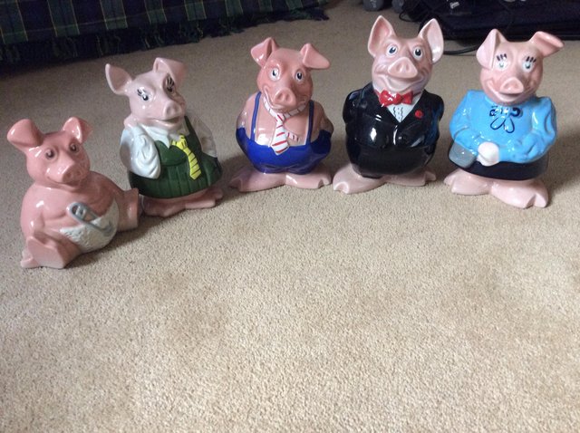 Preview of the first image of VINTAGE NATWEST PIG'S CERAMIC MONEY BOX COLLECTION.