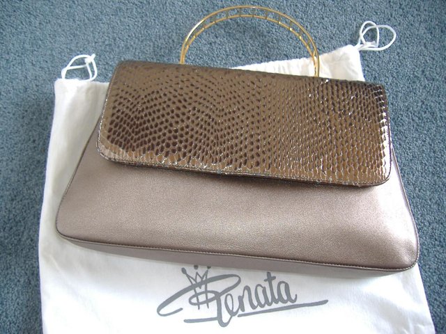 Preview of the first image of RENATA BAG IN LUXURIOUS SOFT ITALIAN BRONZE LEATHER.