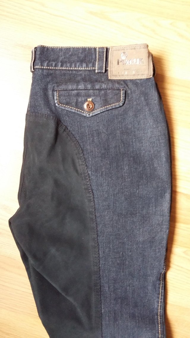 Preview of the first image of PIKEUR LADIES DENIM RIDING JEANS/BREECHES, size 12/14.