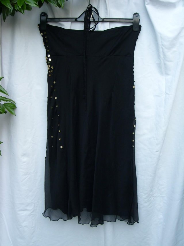 Image 3 of JANE NORMAN Black Halter Neck Mini Dress – Size 12