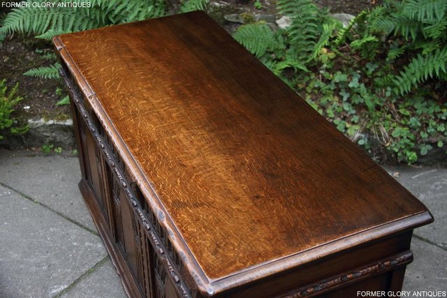 Image 4 of TITCHMARSH & GOODWIN OAK BLANKET TOY BOX DOWER CHEST COFFER
