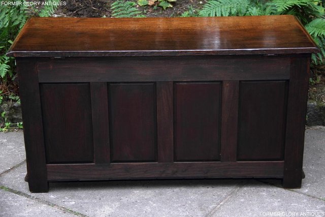 Image 26 of TITCHMARSH & GOODWIN OAK BLANKET TOY BOX DOWER CHEST COFFER