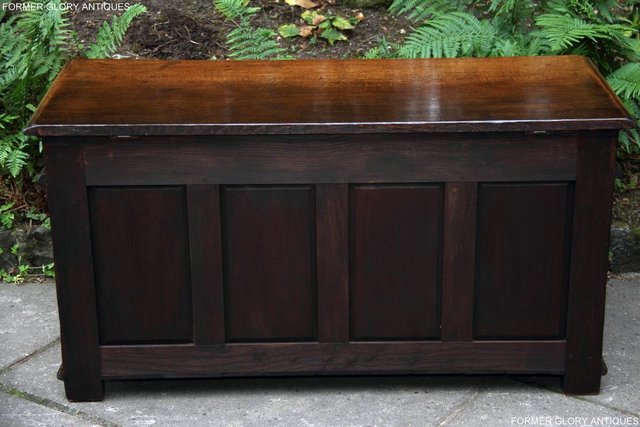 Image 59 of TITCHMARSH & GOODWIN OAK BLANKET TOY BOX DOWER CHEST COFFER
