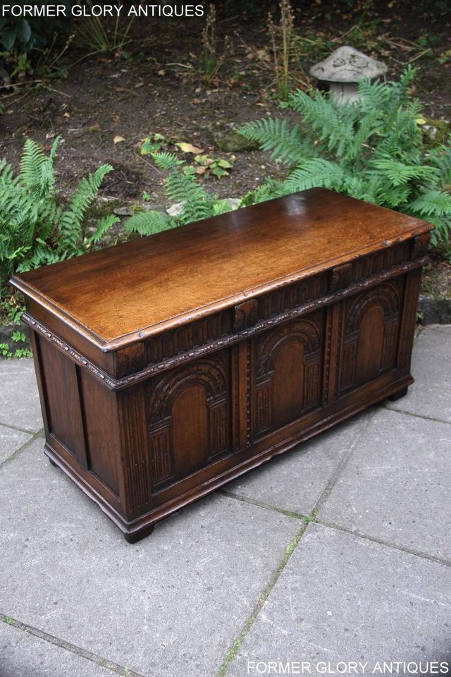 Image 73 of TITCHMARSH & GOODWIN OAK BLANKET TOY BOX DOWER CHEST COFFER