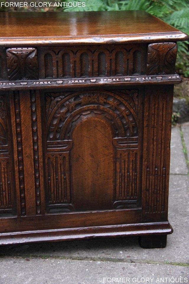 Image 83 of TITCHMARSH & GOODWIN OAK BLANKET TOY BOX DOWER CHEST COFFER
