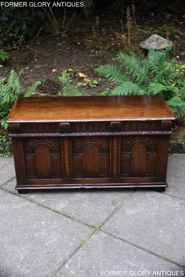 Image 86 of TITCHMARSH & GOODWIN OAK BLANKET TOY BOX DOWER CHEST COFFER