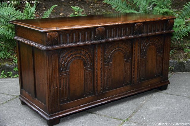 Image 94 of TITCHMARSH & GOODWIN OAK BLANKET TOY BOX DOWER CHEST COFFER