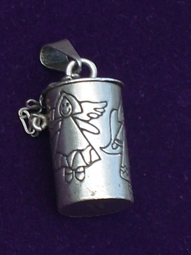Preview of the first image of 925 Sterling Silver Cute Angel Wishes Pendant.