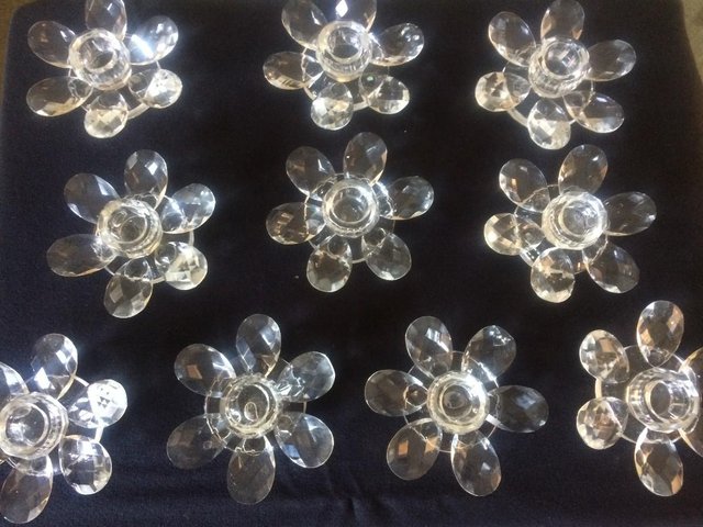 Preview of the first image of glass candle holders x 10.