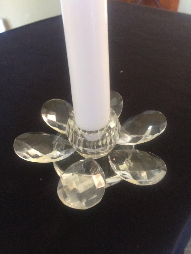 Image 3 of glass candle holders x 10