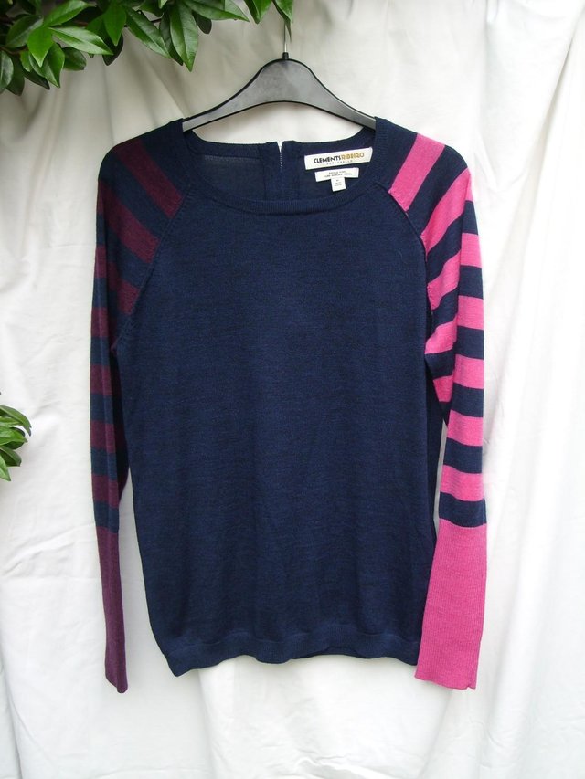 Preview of the first image of CLEMENTS RIBEIRO Merino Wool Jumper Top –Size 12.