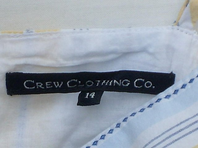 Image 2 of CREW CLOTHING CO Striped Cotton Top–Size 14