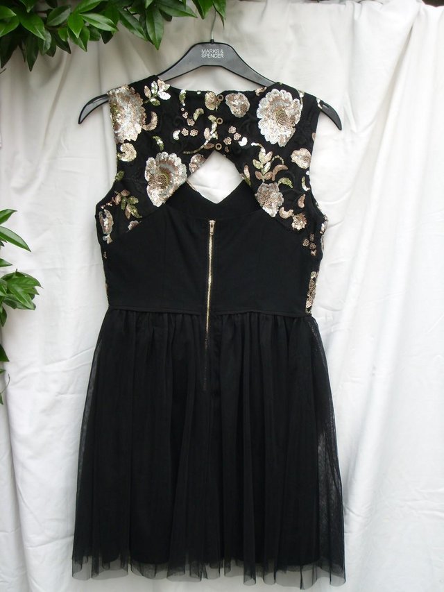 Image 2 of LOUCHE LUXE LONDON Black Mini Dress–Size 10-NEW!