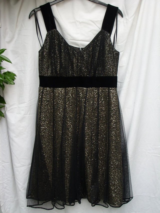 Preview of the first image of MONSOON Black Midi Sequin Dress–Size 12-NEW!.