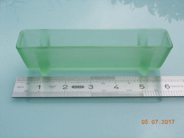 Image 2 of Vintage Green Glass Footed Trough