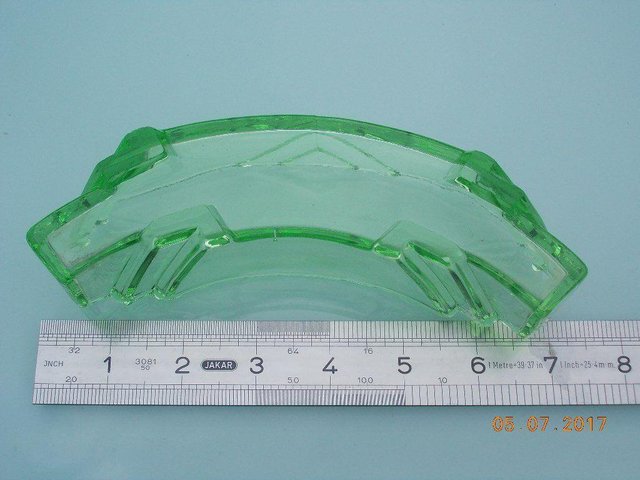 Image 2 of Vintage Green Glass Deco Style Curved Pin Tray