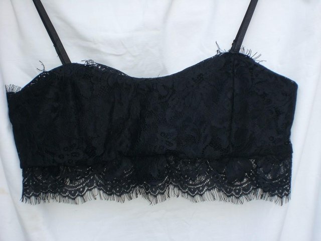 Preview of the first image of Cute ISASSY Black Lace Bra Top – Size 8-10 - NEW.