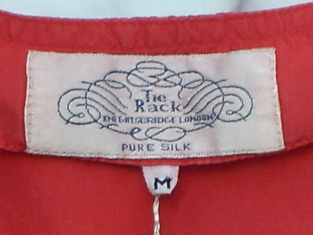 Image 3 of TIE RACK Red Top In Sandwashed Silk –Size 16-NEW