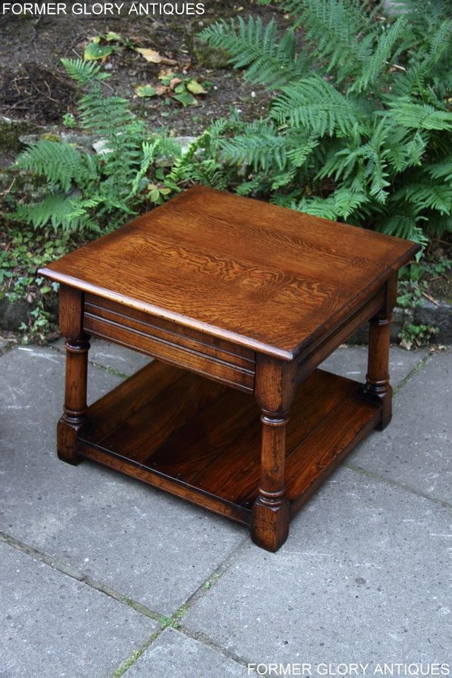 Image 2 of 2 TITCHMARSH & GOODWIN OAK COFFEE PHONE LAMP ARMCHAIR TABLES