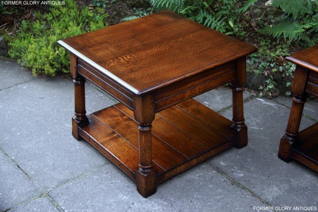 Image 10 of 2 TITCHMARSH & GOODWIN OAK COFFEE PHONE LAMP ARMCHAIR TABLES
