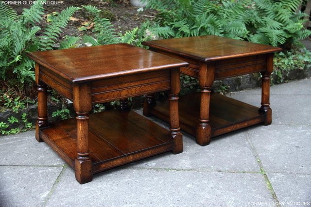 Image 17 of 2 TITCHMARSH & GOODWIN OAK COFFEE PHONE LAMP ARMCHAIR TABLES