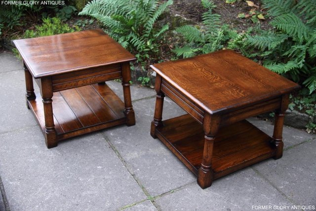 Image 20 of 2 TITCHMARSH & GOODWIN OAK COFFEE PHONE LAMP ARMCHAIR TABLES