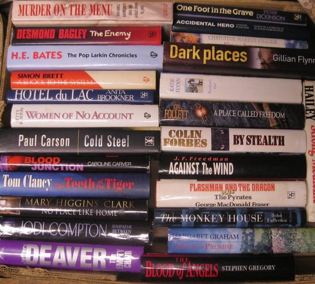 Preview of the first image of Hardback books £1 each, mainly fiction..