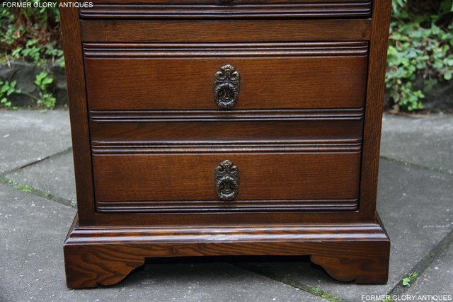 Image 4 of AN OLD CHARM LIGHT OAK WRITING DESK FILING CABINET TABLE