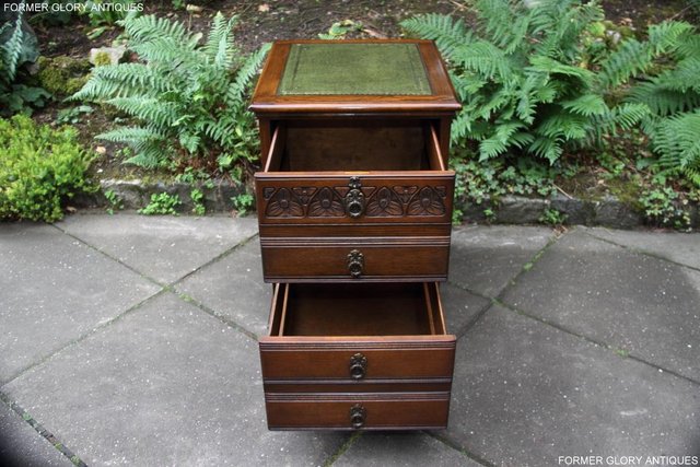 Image 7 of AN OLD CHARM LIGHT OAK WRITING DESK FILING CABINET TABLE