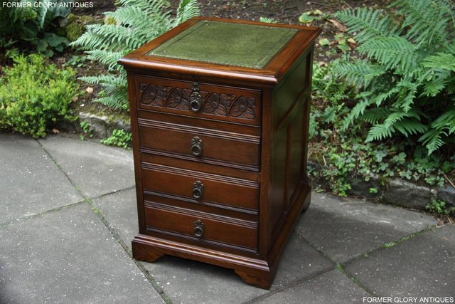 Image 17 of AN OLD CHARM LIGHT OAK WRITING DESK FILING CABINET TABLE