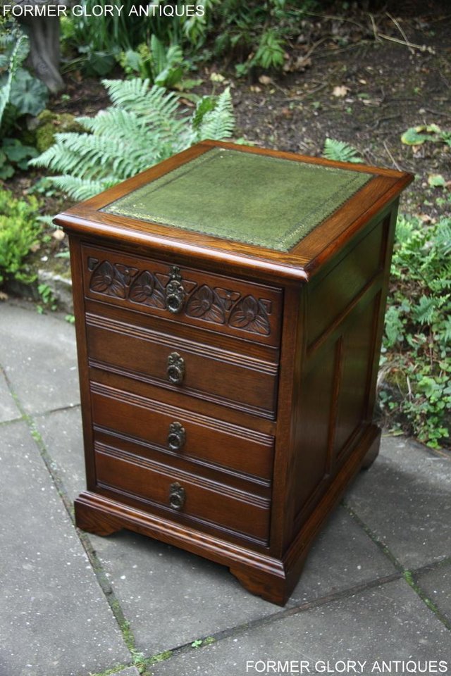 Image 32 of AN OLD CHARM LIGHT OAK WRITING DESK FILING CABINET TABLE