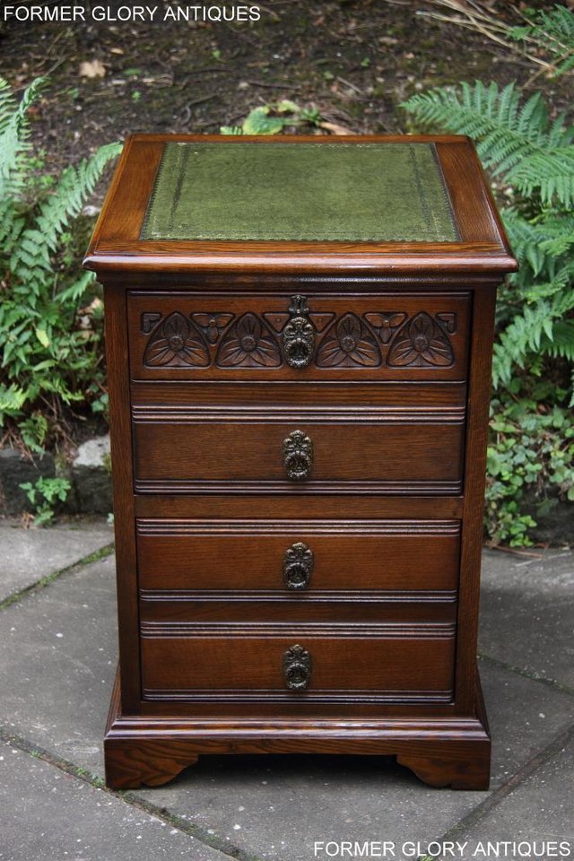 Image 38 of AN OLD CHARM LIGHT OAK WRITING DESK FILING CABINET TABLE