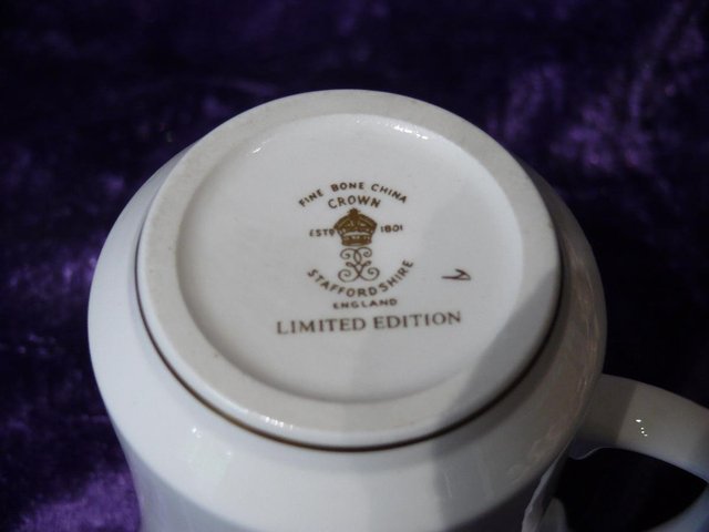 Image 2 of Limited Edition gold on white china mug