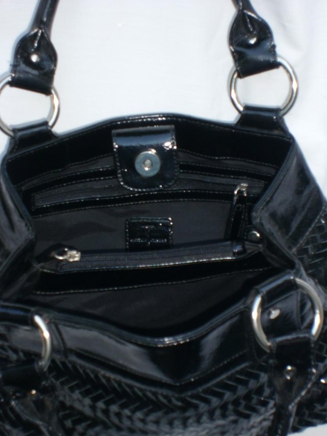 Image 2 of JASPER CONRAN Black Patent Leather Handbag NEW!