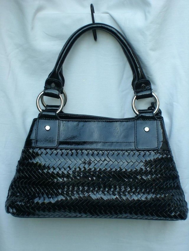 Preview of the first image of JASPER CONRAN Black Patent Leather Handbag NEW!.