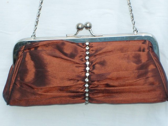 Preview of the first image of Two Tone Bronze Handbag With Diamante NEW!.