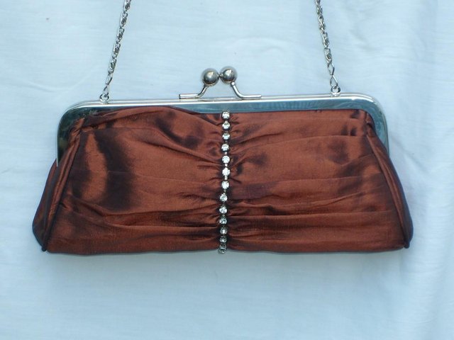 Image 3 of Two Tone Bronze Handbag With Diamante NEW!
