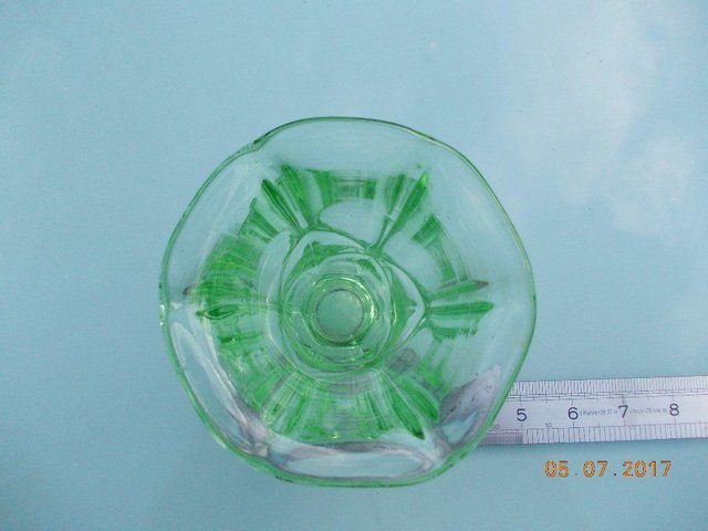 Image 2 of Vintage Green Glass Vase