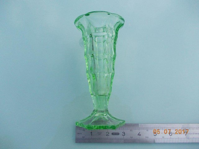 Image 3 of Vintage Green Glass Vase