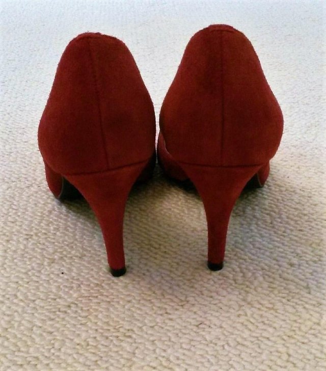 Image 2 of NEW CARVELA SHOES Peep Toe Red Leather Suede 41
