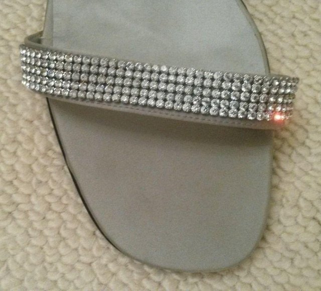 Image 3 of NEW NEXT Silver Diamante Beaded Sling Back Sandal Size 41