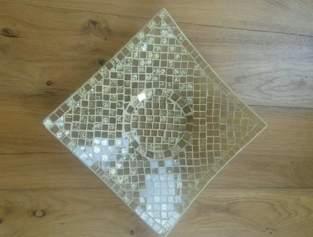 Image 3 of NEW MOROCCANGOLD YELLOW MOSAIC PLATE Square Glassware