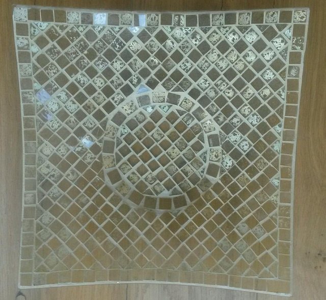 Preview of the first image of NEW MOROCCANGOLD YELLOW MOSAIC PLATE Square Glassware.