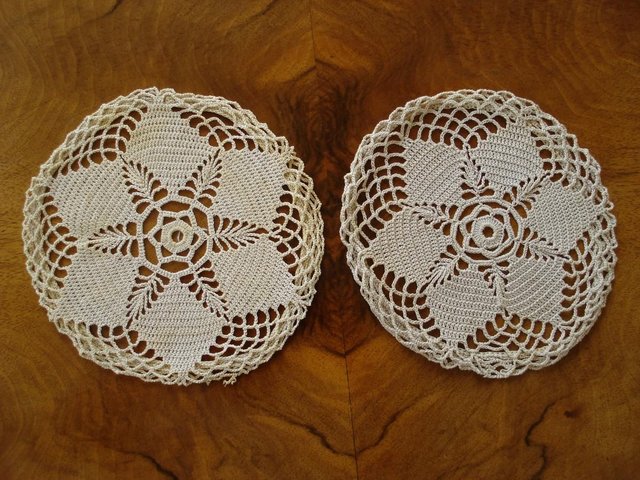 Preview of the first image of UNIQUE ANTIQUE VINTAGE VICTORIAN PAIR OF CROCHETED COVERS.