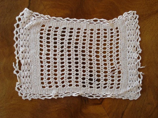 Preview of the first image of UNIQUE ANTIQUE VINTAGE VICTORIAN CROCHETED LARGE TABLE MAT.