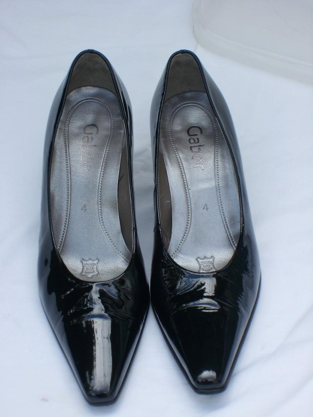 Image 2 of GABOR Black Patent Leather Court Shoes–Size 4/37